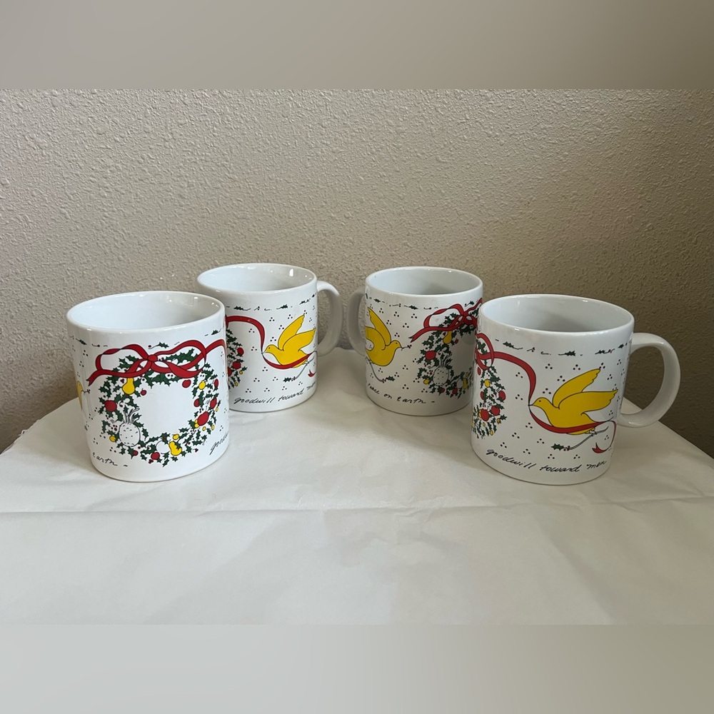 Festive Yellow and Red Mug Set